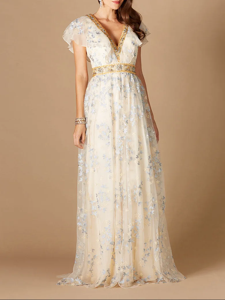 Lace, V-Neck Dress by Lara New York — style 29966