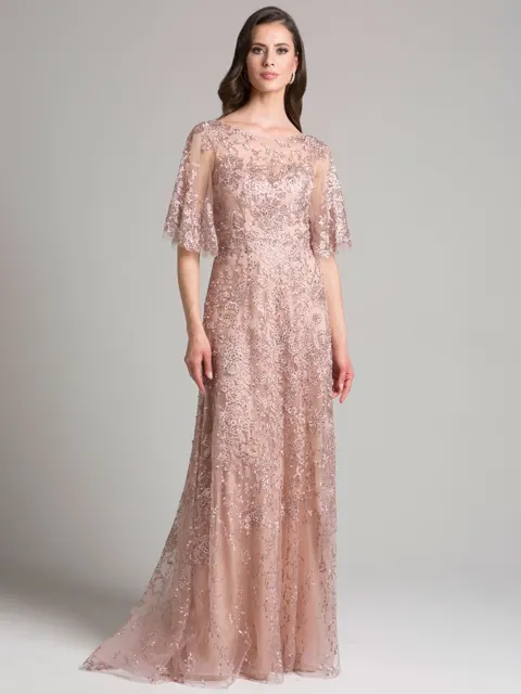 Cape Sleeve Mother's Gown