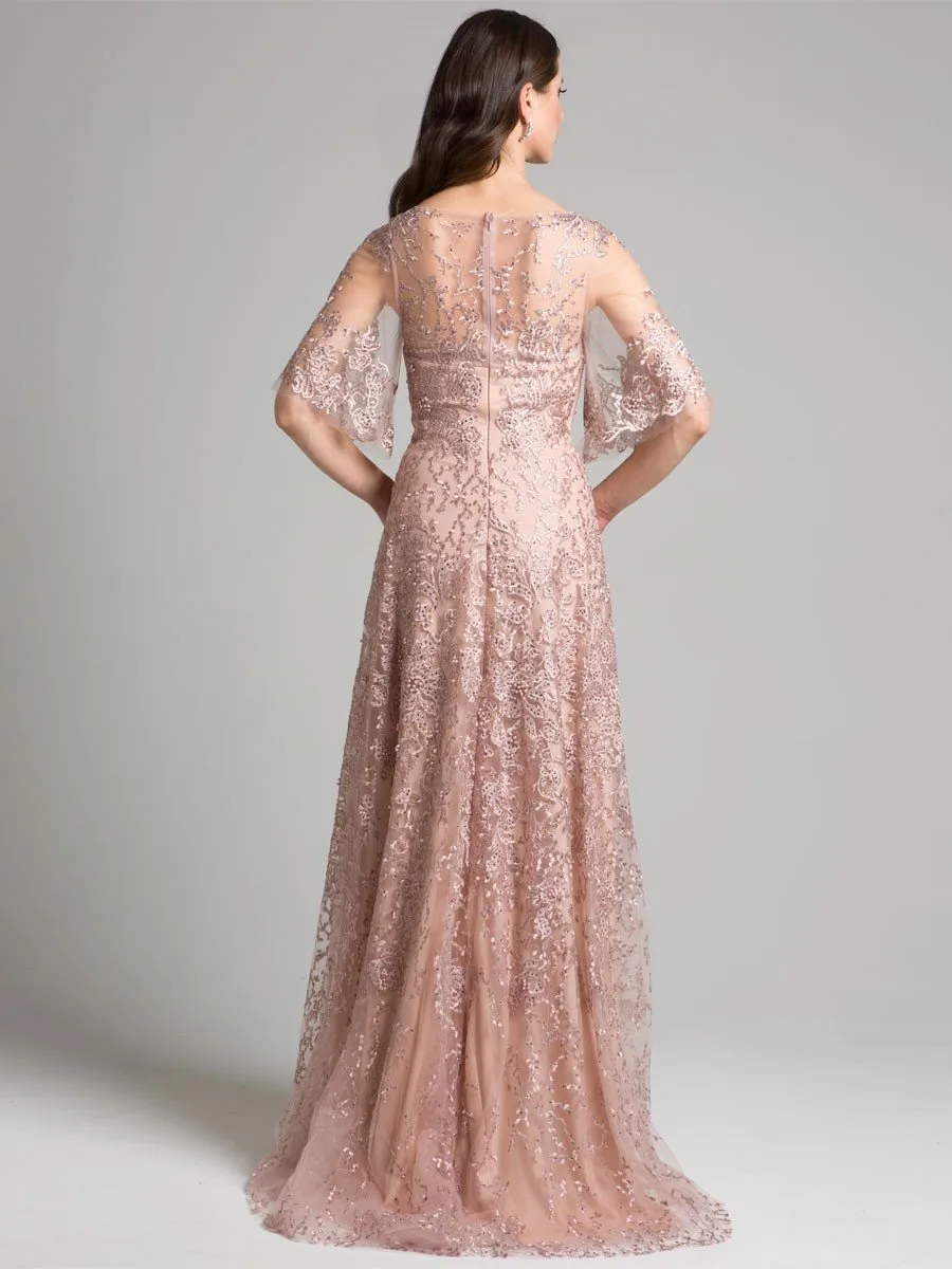 Cape Sleeve Mother's Gown by Lara New York — style 33277