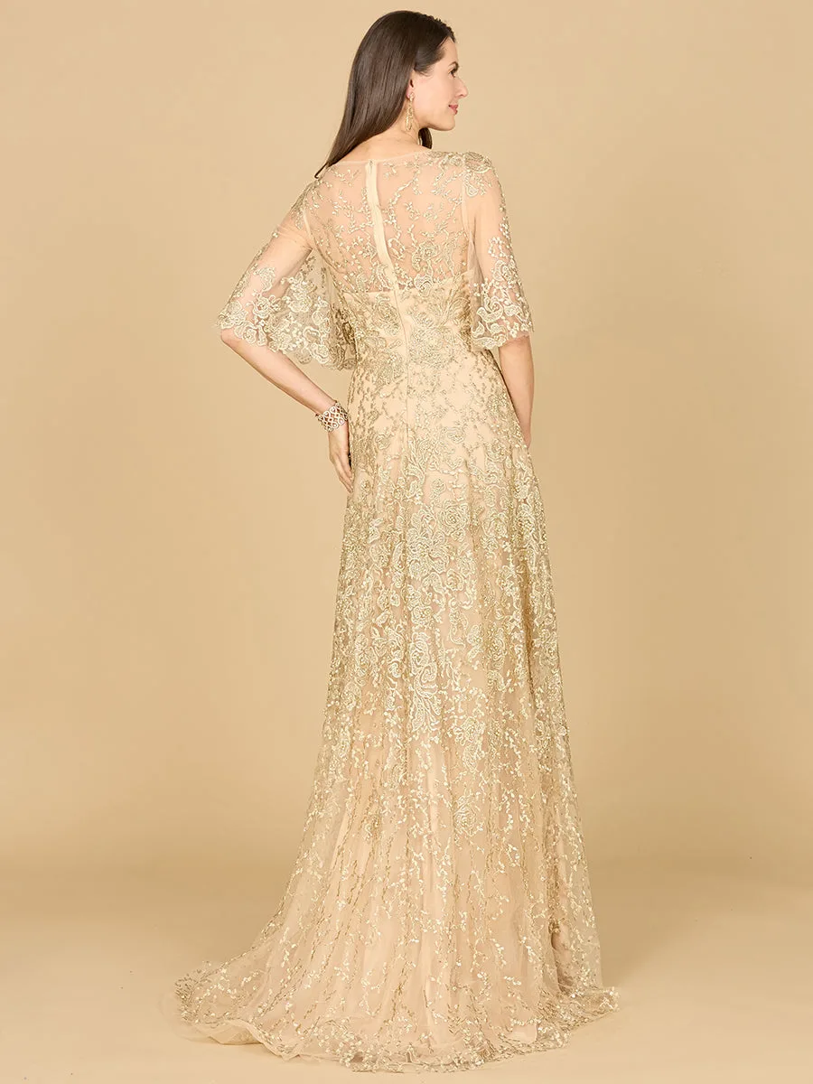 Cape Sleeve Mother's Gown by Lara New York — style 33277