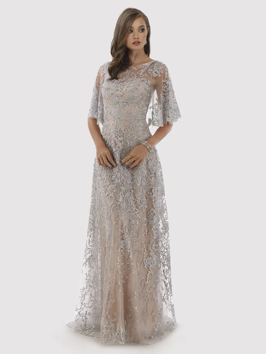 Cape Sleeve Mother's Gown by Lara New York — style 33277