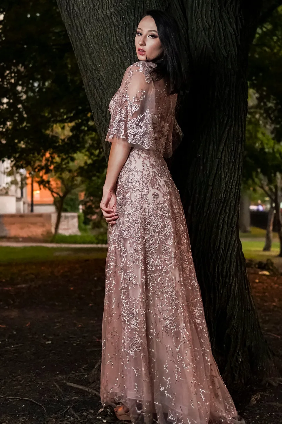 Cape Sleeve Mother's Gown by Lara New York — style 33277