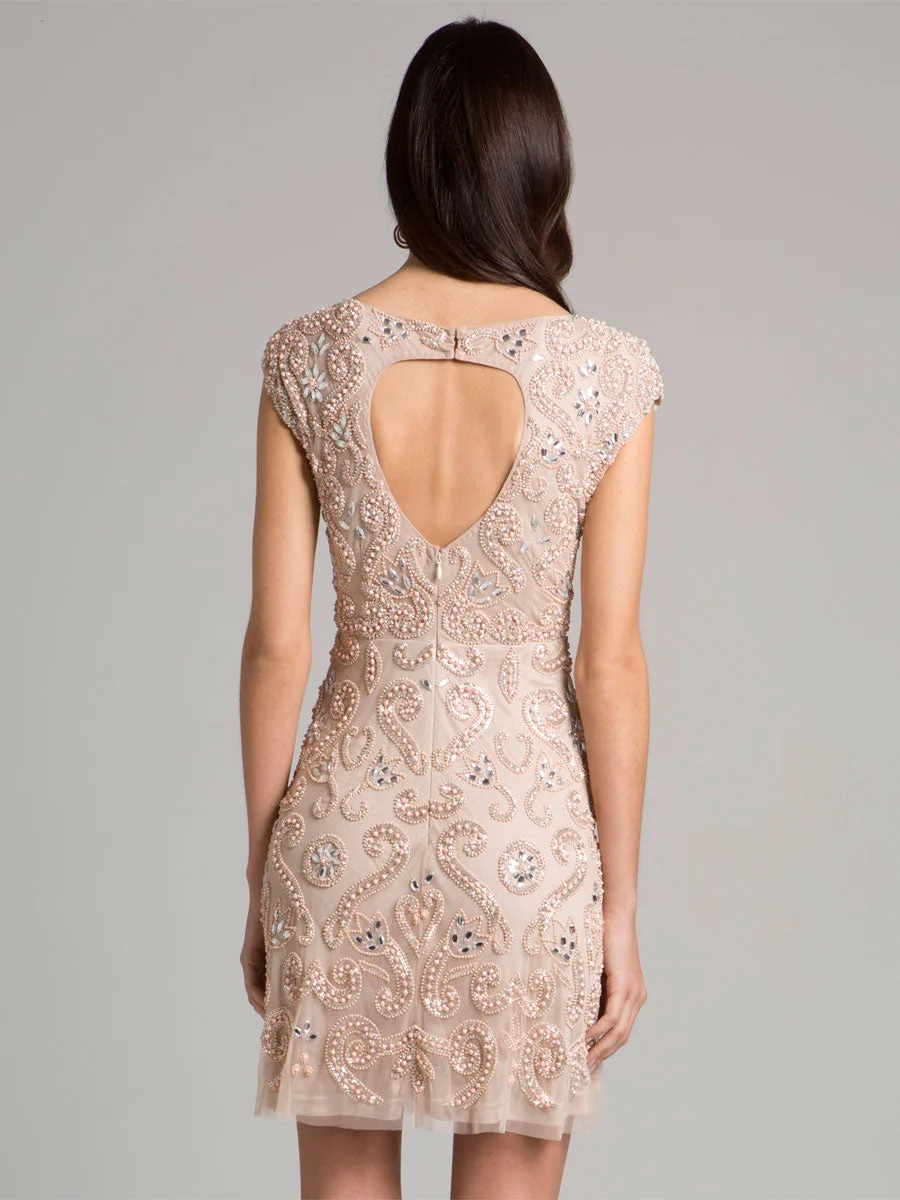 Nude Short Dress by Lara New York — style 33404
