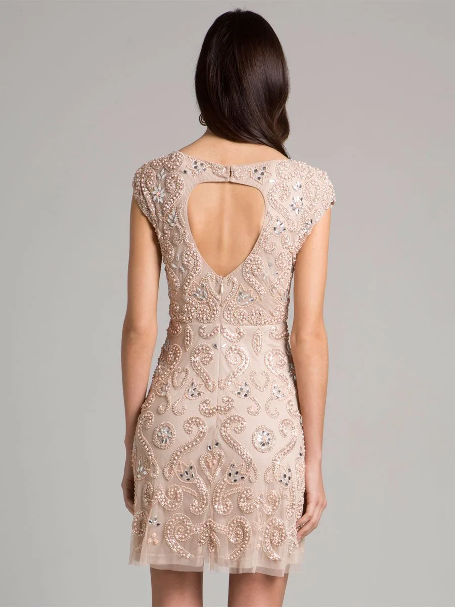 Nude Short Dress by Lara New York — style 33404