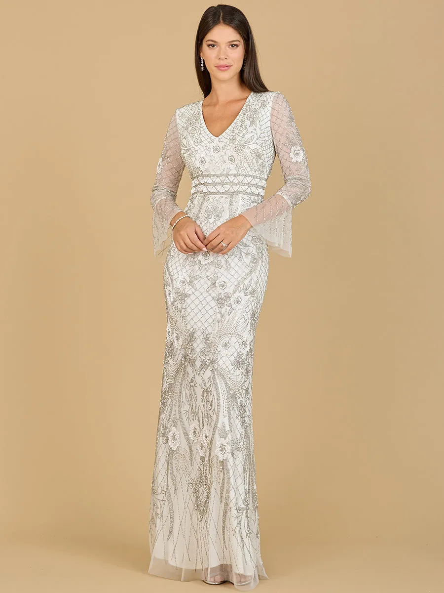 Long Sleeve Ethereal Bridal Gown by Lara New York — style 33435 in Ivory