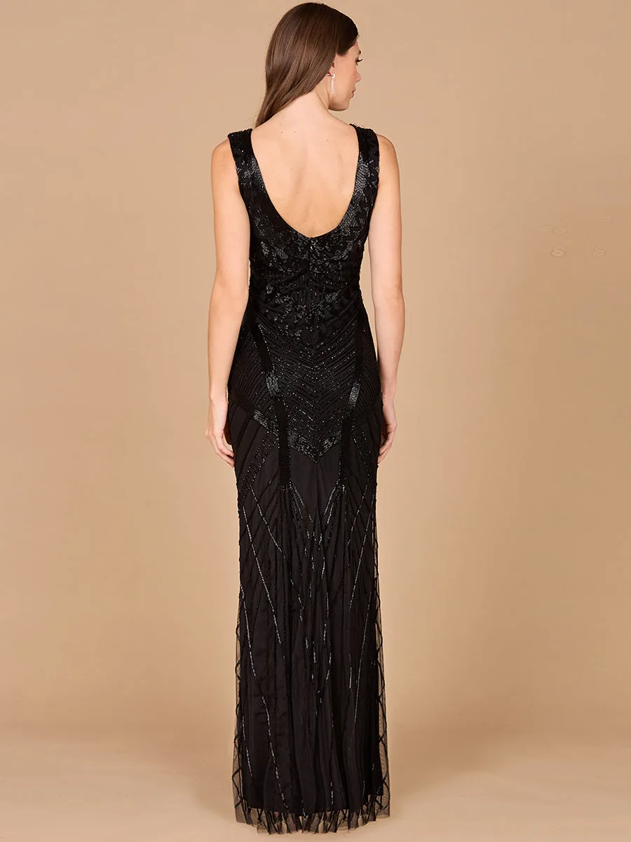 Fitted Dress With Tonal Beading by Lara New York — style 33552