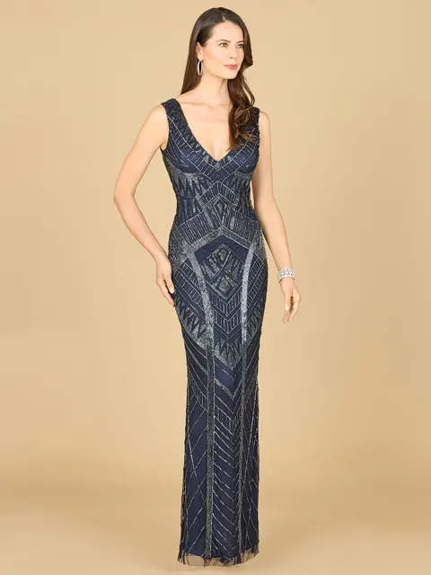 Fitted Dress With Tonal Beading