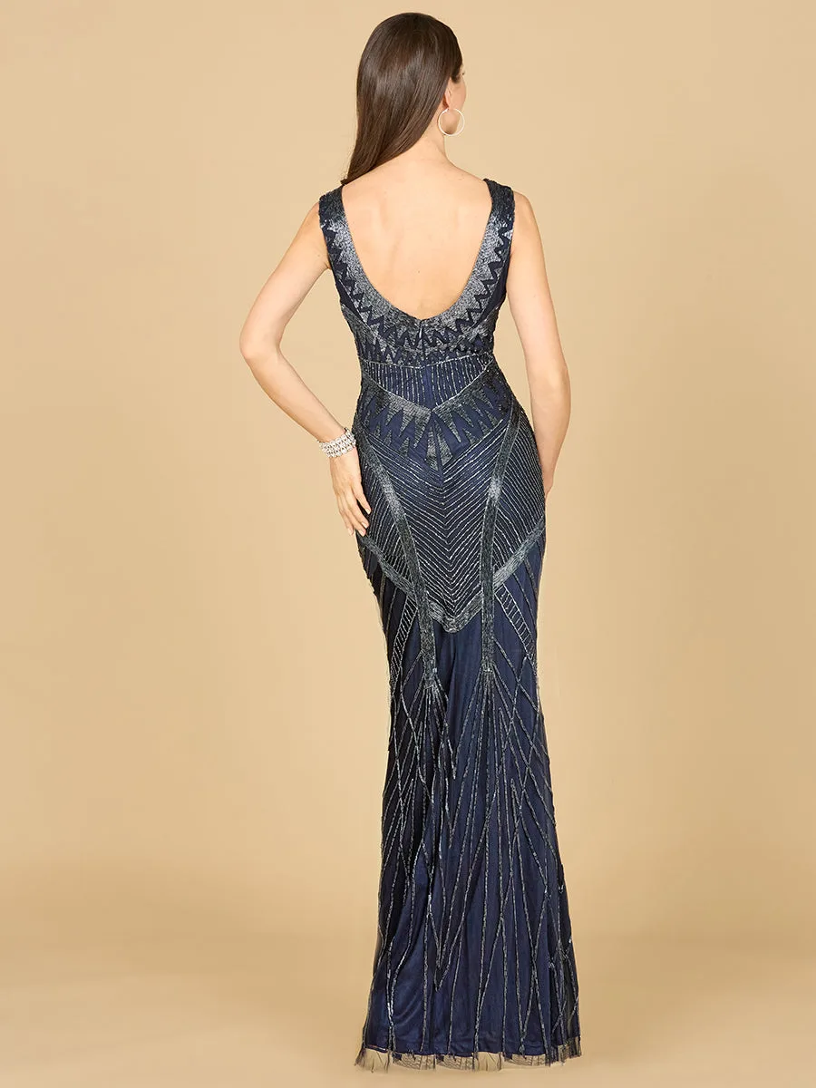 Fitted Dress With Tonal Beading by Lara New York — style 33552