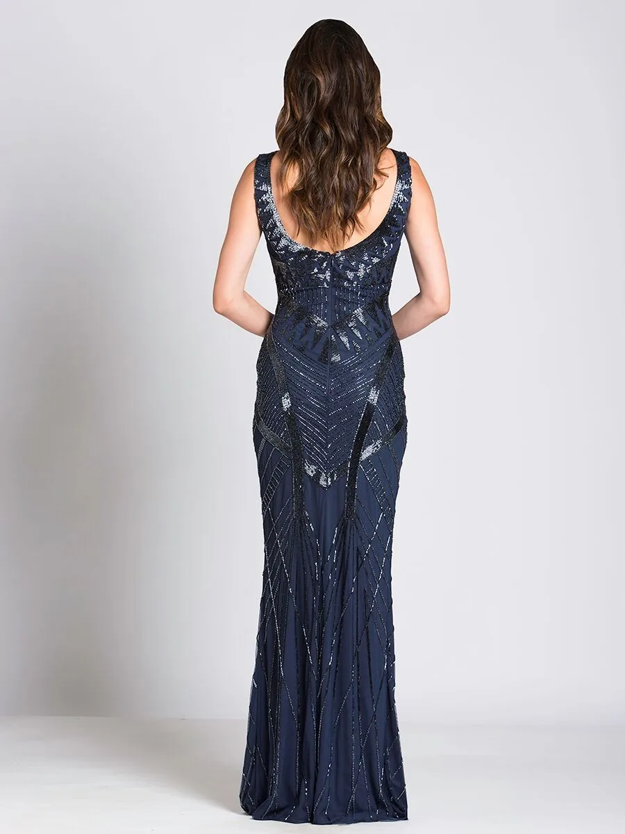 Fitted Dress With Tonal Beading by Lara New York — style 33552