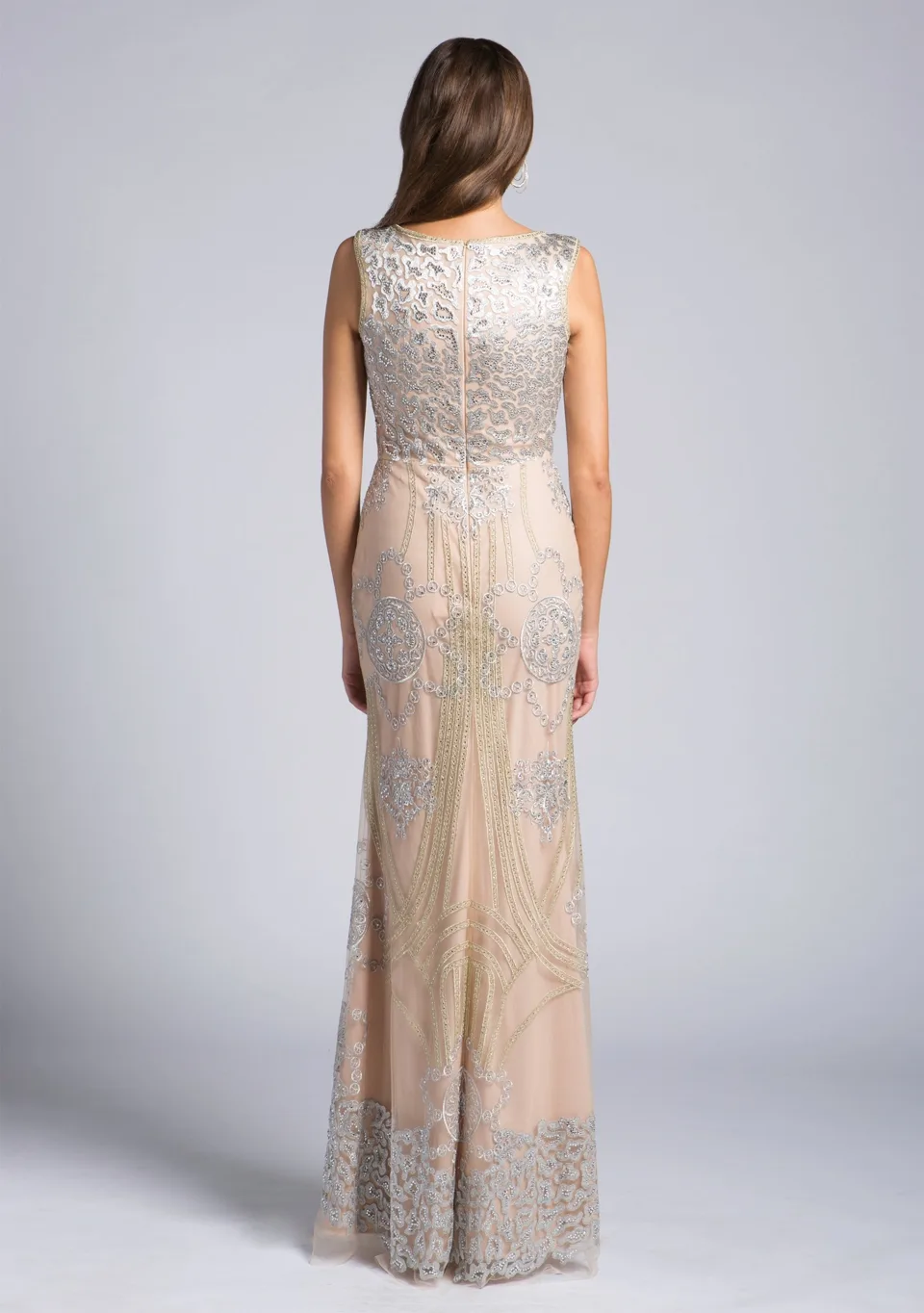 Lace Beaded Gown by Lara New York — style 33622