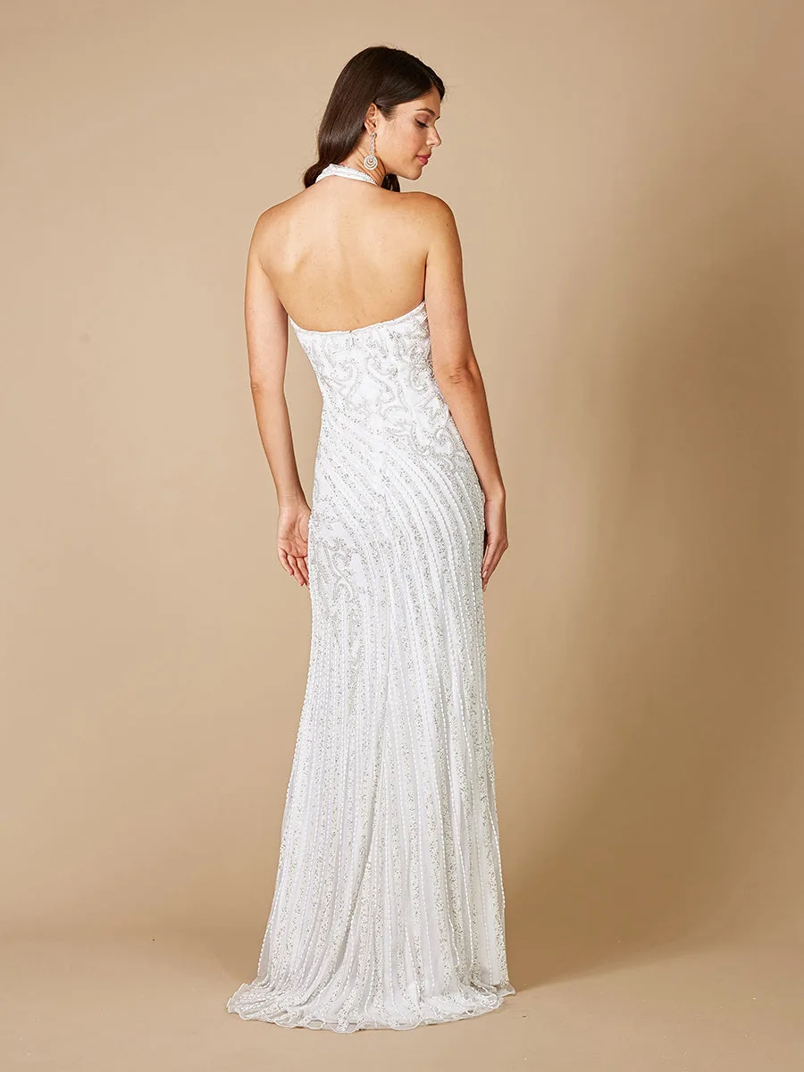 Dawson Beaded Wedding Dress with Halter Neck by Lara New York — style 51039