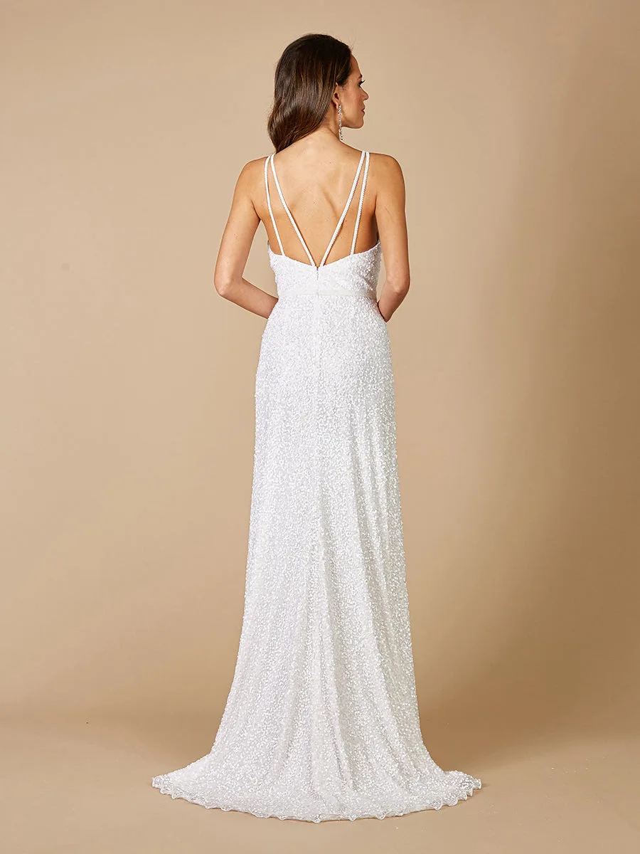 Greenley Sleeveless Beaded Wedding Dress by Lara New York — style 51065
