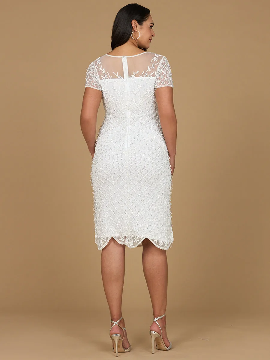 Beaded Midi Dress with Cap Sleeves by Lara New York — style 51188