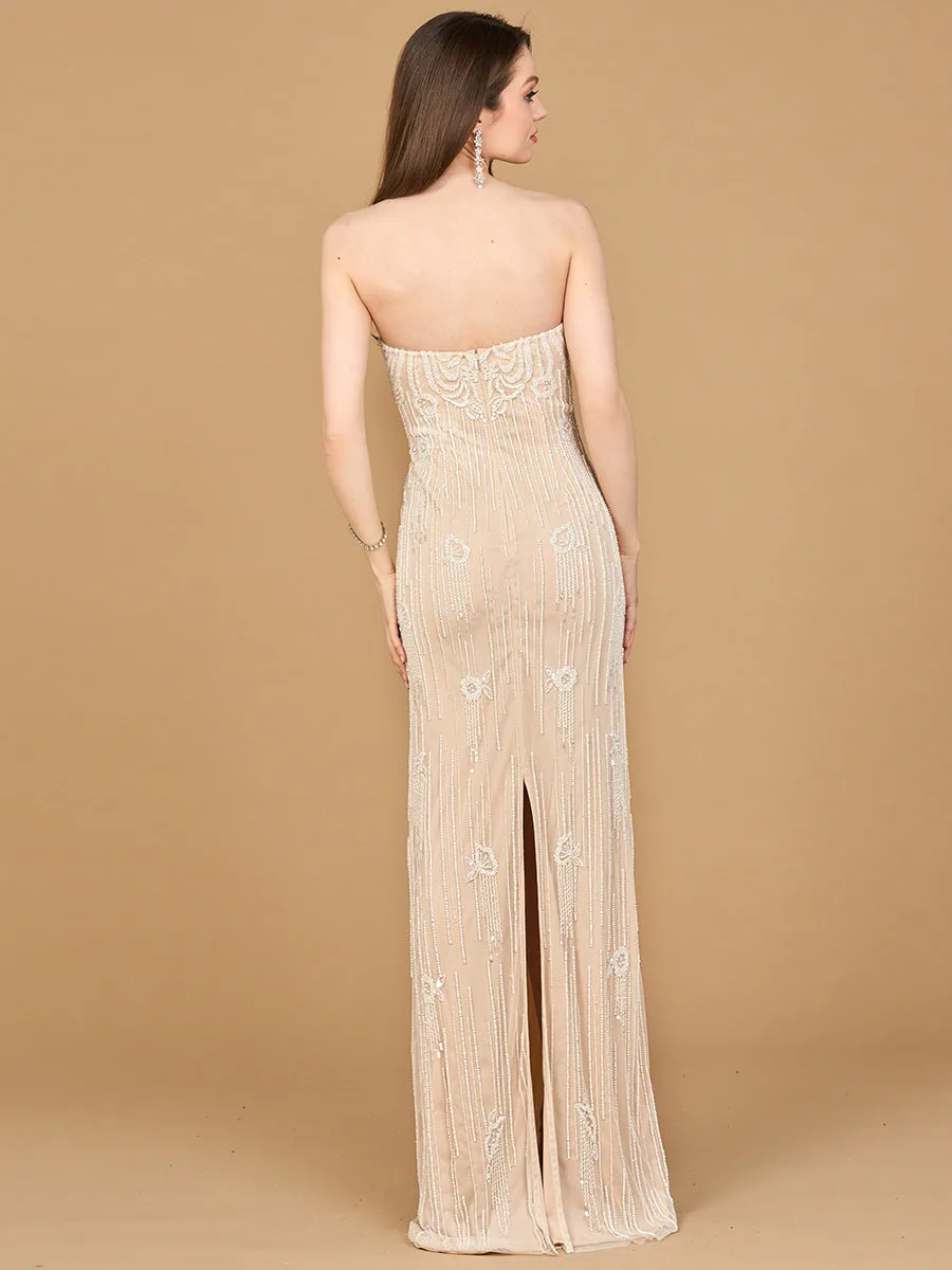 Strapless Beaded Wedding Gown by Lara New York — style 51212