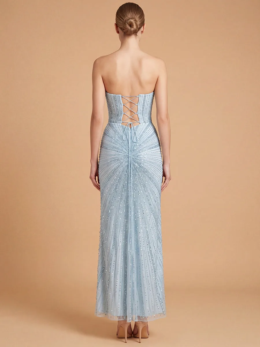 Strapless Beaded Gown by Lara New York — style 9918