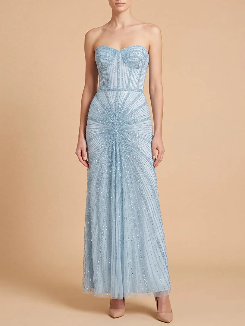 Strapless Beaded Gown by Lara New York — style 9918