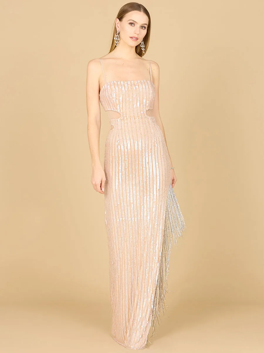 Baby Jane Fringe Dress by Lara New York — style 9975 in Champagne