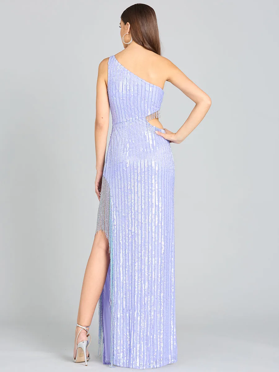 Wendy Beaded Fringe Gown by Lara New York — style 9978