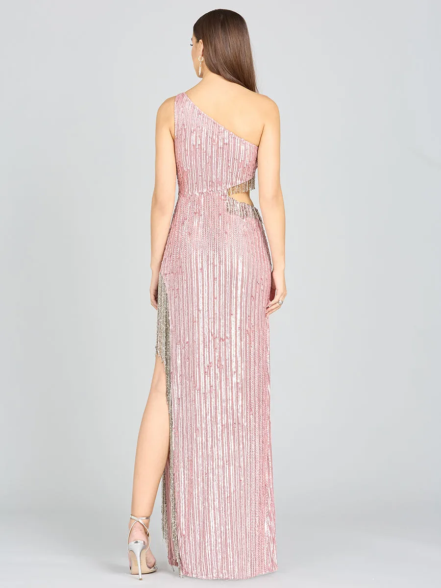 Wendy Beaded Fringe Gown by Lara New York — style 9978
