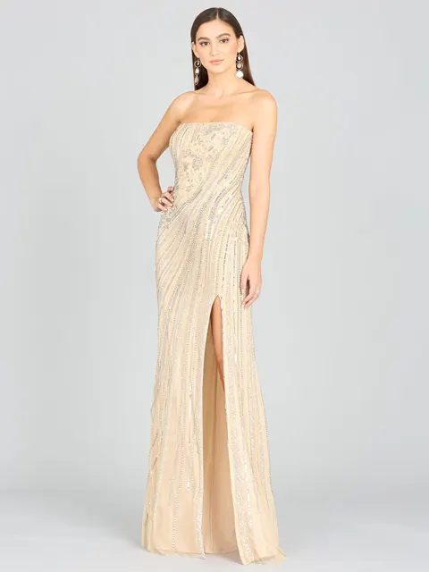 Freddy Strapless Beaded Gown