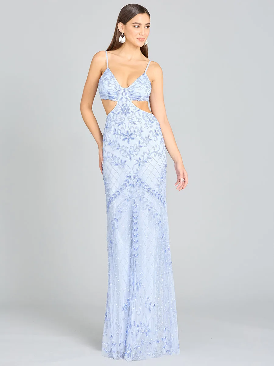 Countess Beaded Gown by Lara New York — style 9989 in Periwinkle