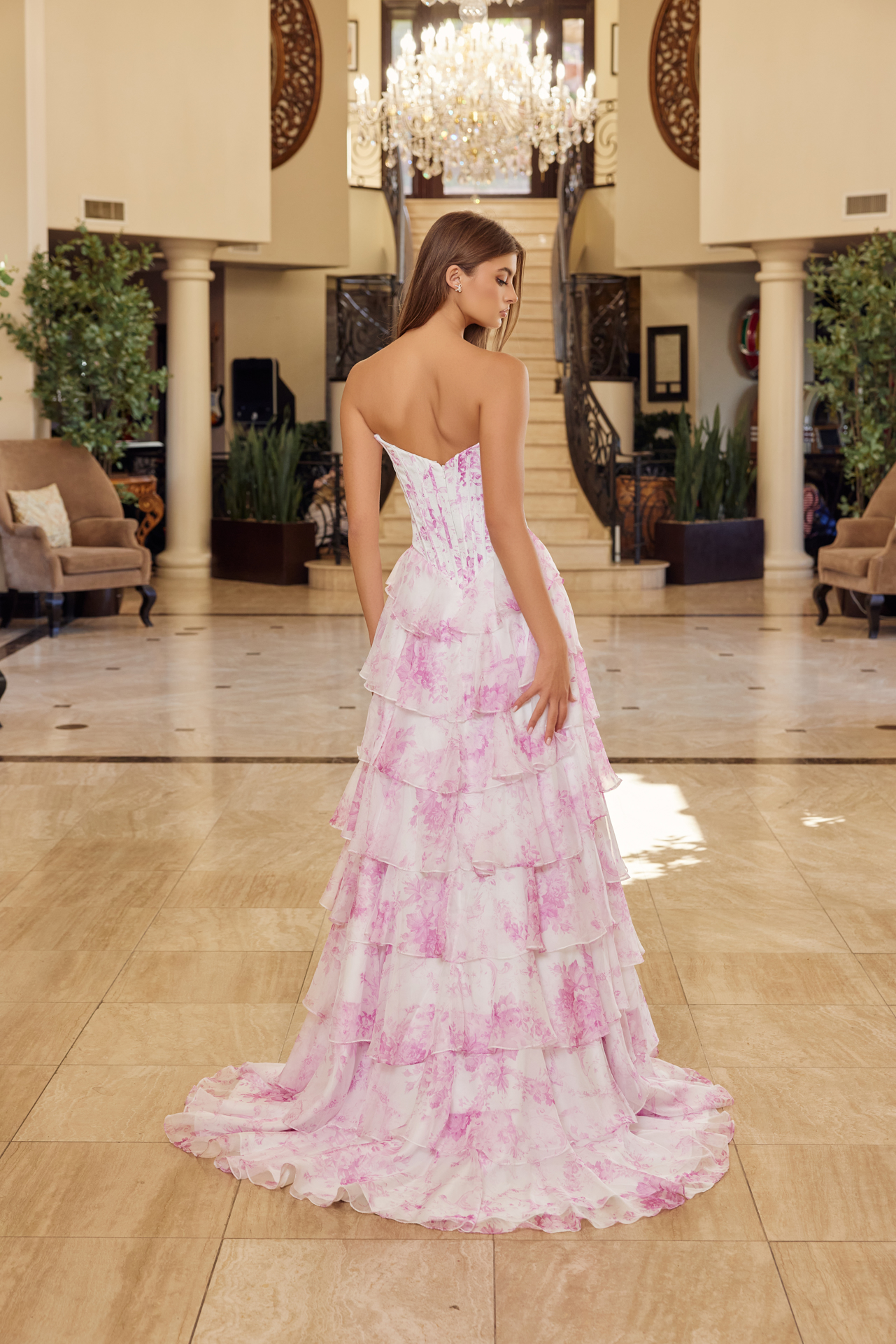 Strapless Ruffle a Line Gown with Beaded Sweetheart Neckline — Nox Anabel A1752
