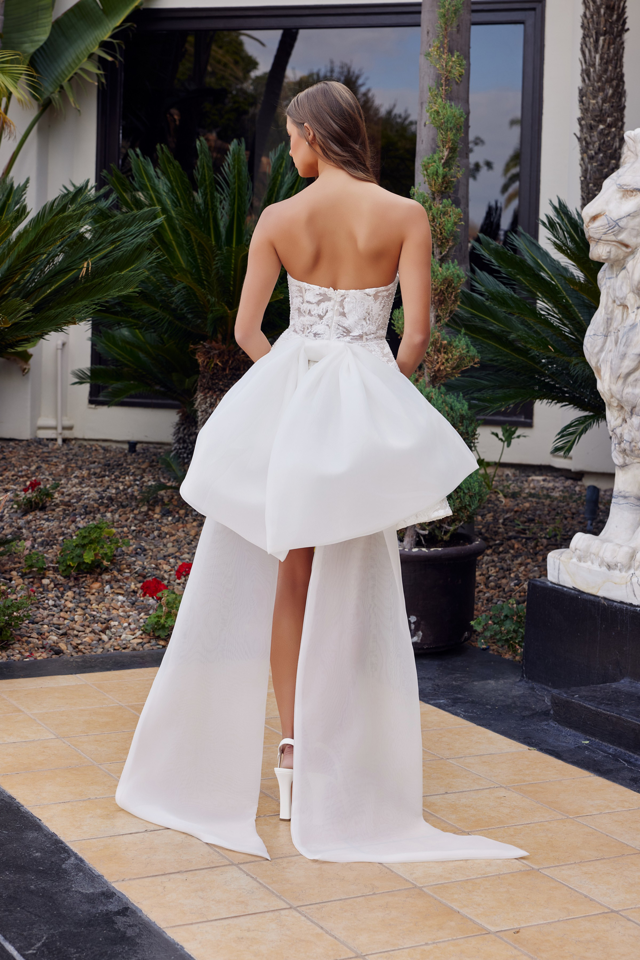 Sweetheart Floral Big Bow Back Wedding Dress — Nox Anabel JQ1017
