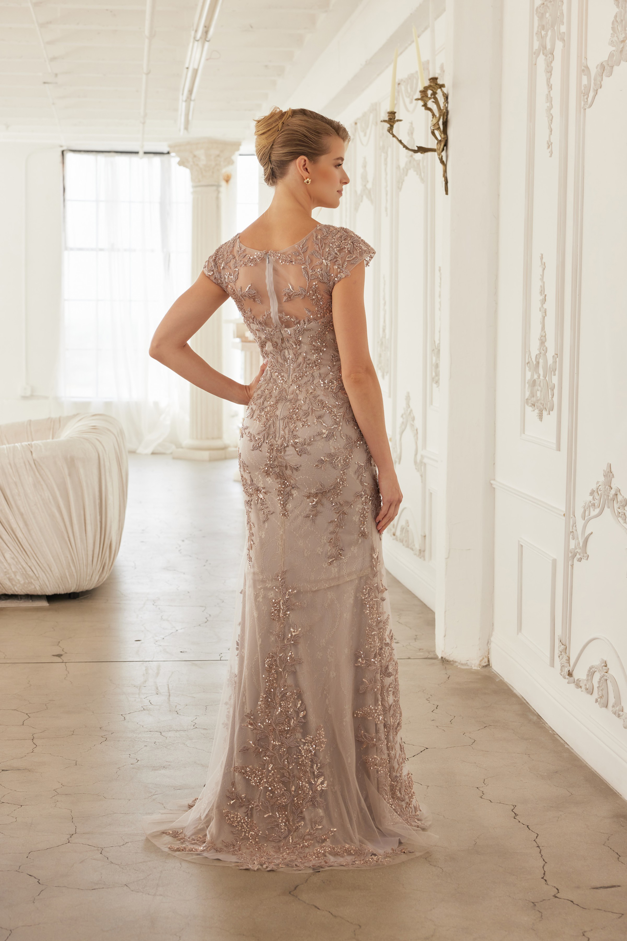 Short Sleeve Full Floral Embroidered Dress — Nox Anabel MT110
