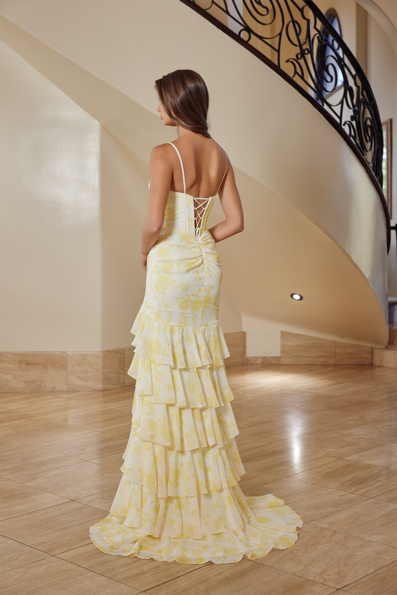 Long Fit and Flare Chiffon Material and Thin Strap — Nox Anabel T1863