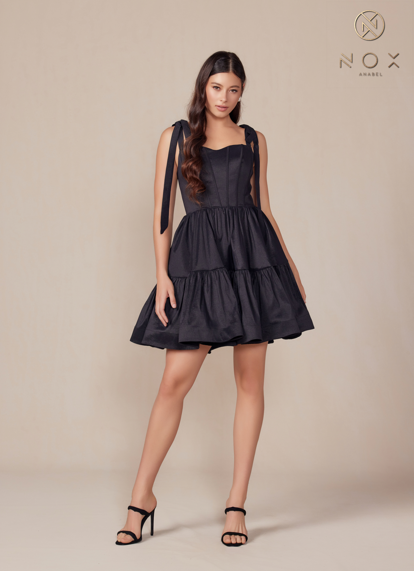 Tie-Strap Corset Fit & Flare Wedding Dress — Nox Anabel T869