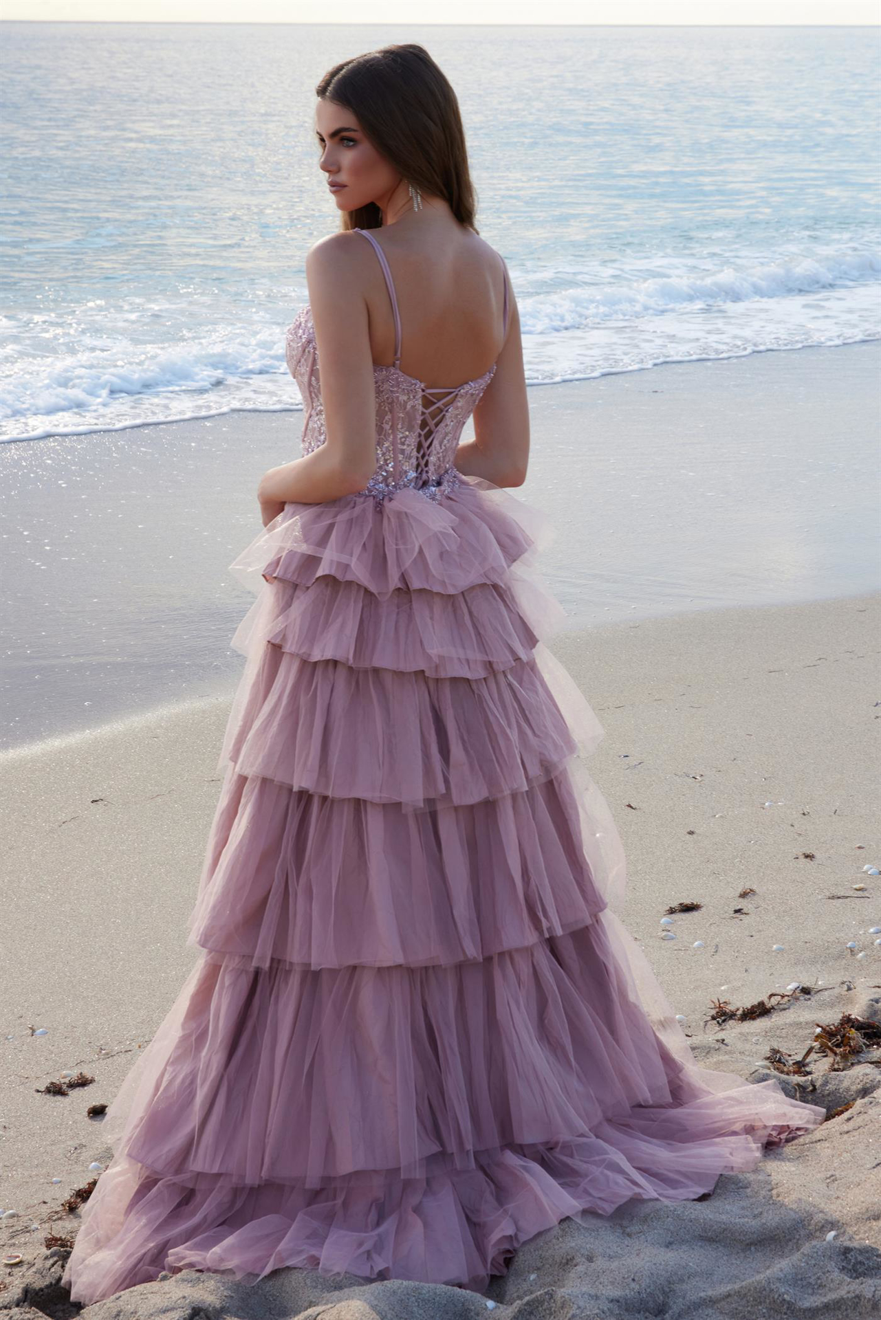 Sequin Embellished Dress with Detachable Skirt — Nox Anabel Y1544