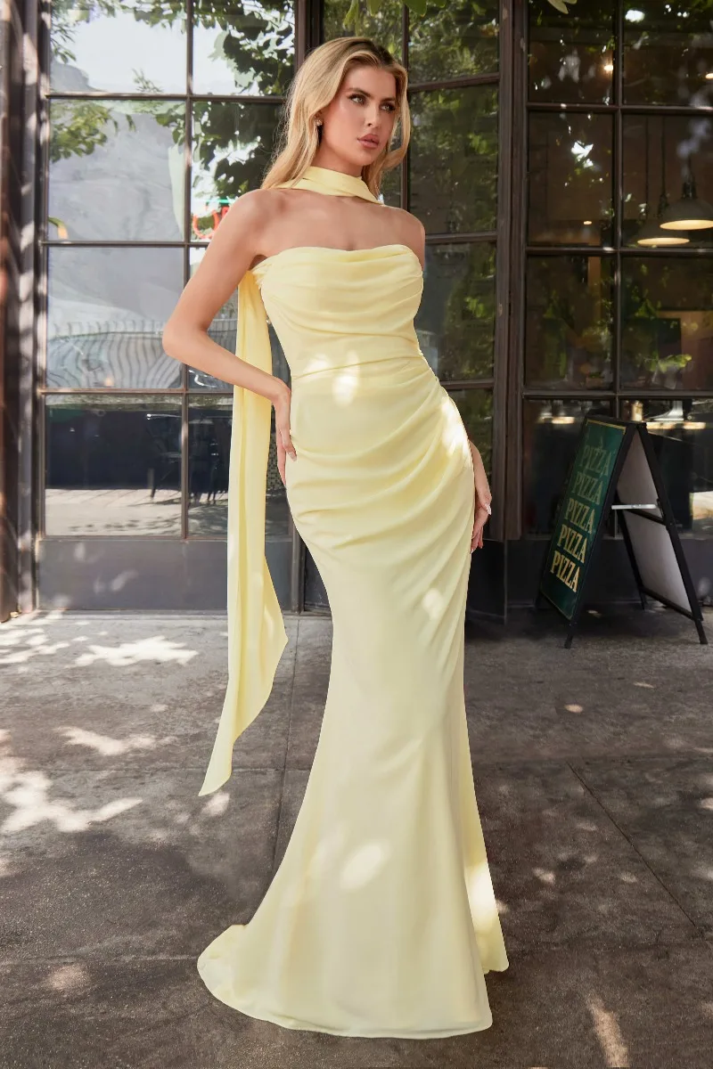 Ladivine 7433 Dress — PALE YELLOW FRONT REVISED