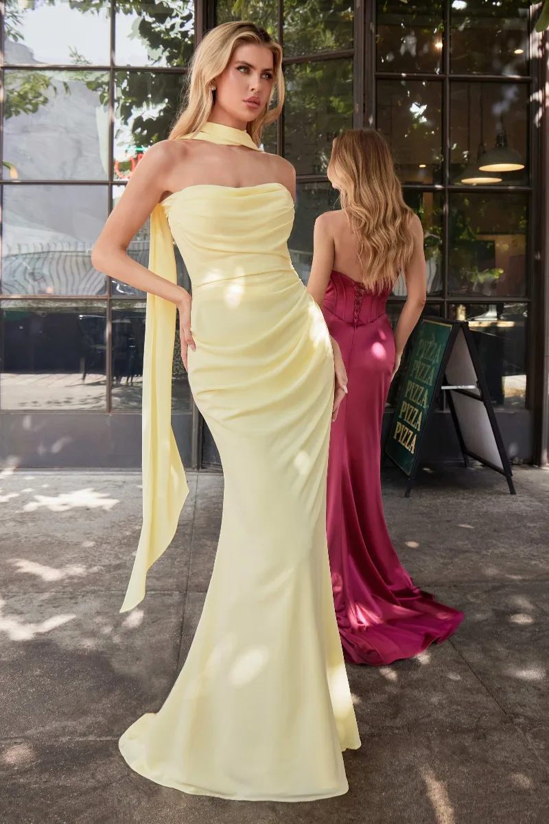 Ladivine 7433 Dress — PALE YELLOW FRONT
