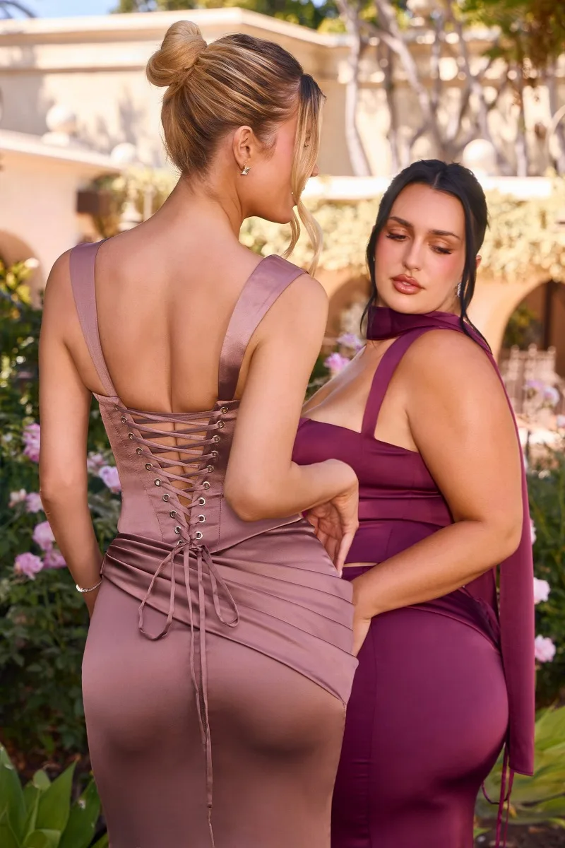 Ladivine 7437 Dress — ROSEWOOD MULBERRY