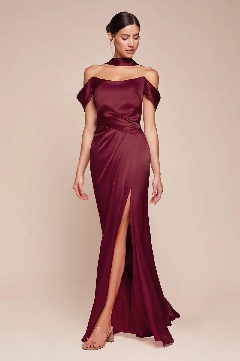 Ladivine 7452 Dress — BURGUNDY