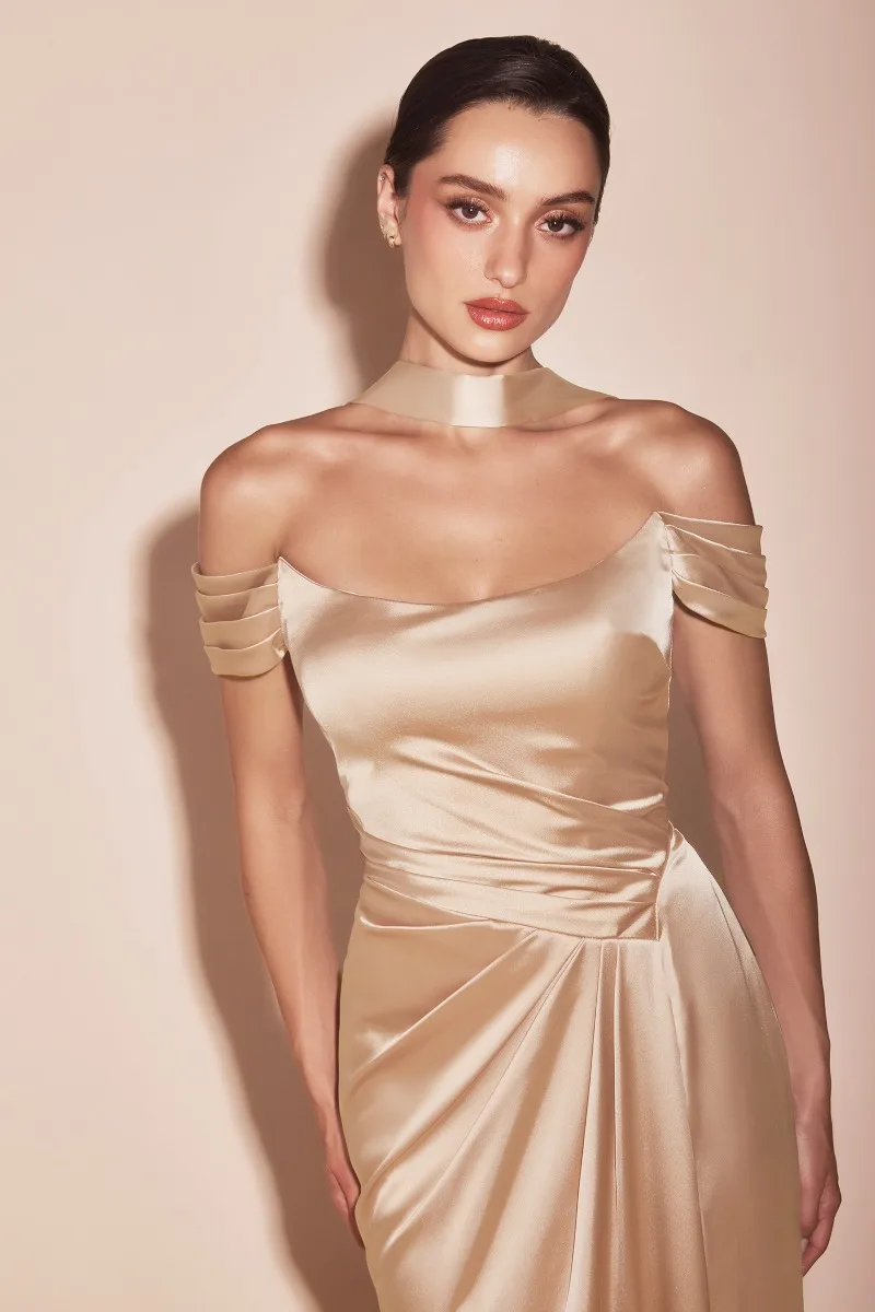 Ladivine 7452 Dress — CHAMPAGNE