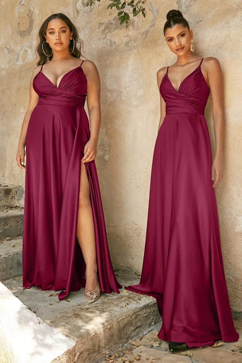 Ladivine 7485C Dress — 7485 BURGUNDY