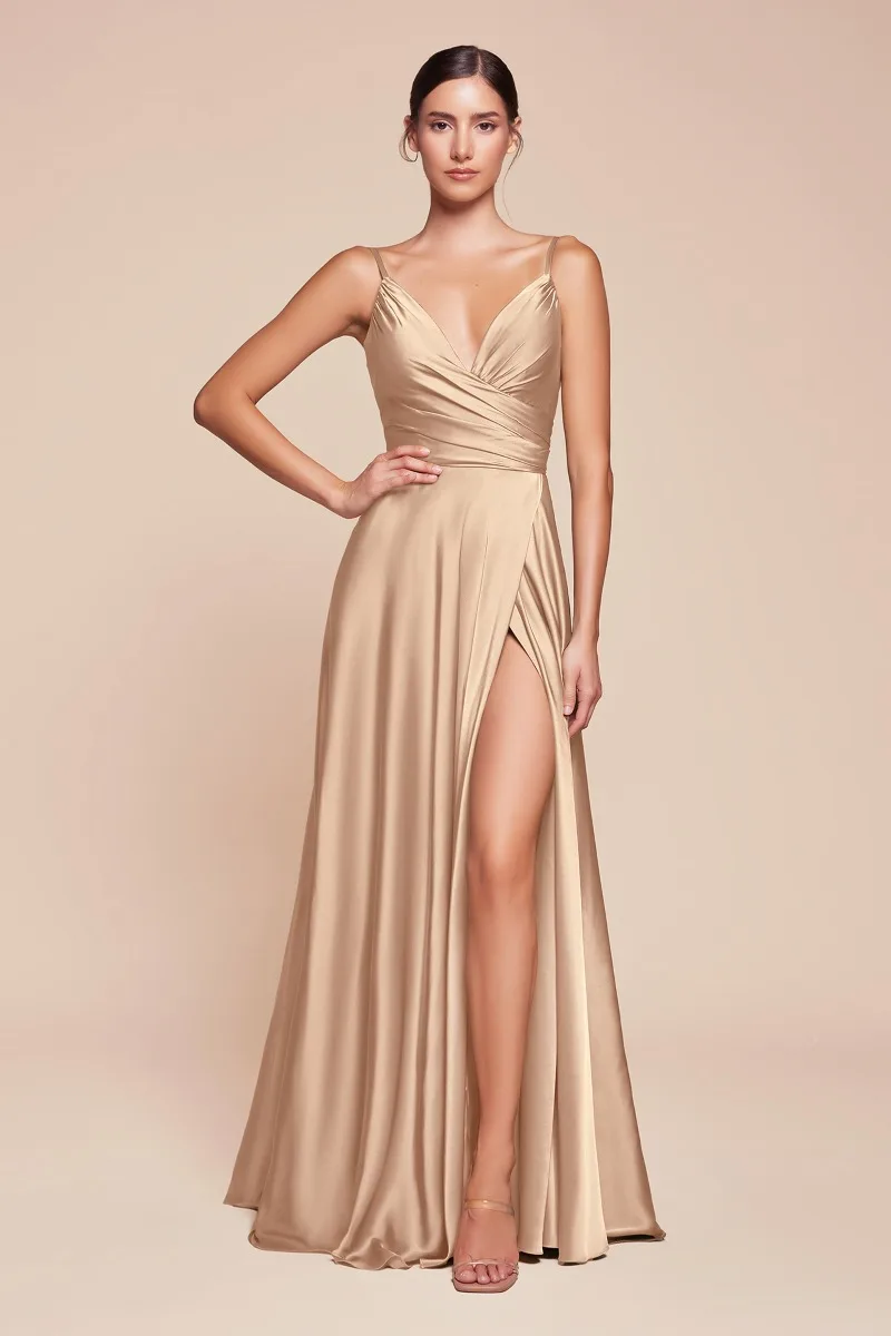 Ladivine 7485 Dress — CHAMPAGNE GOLD