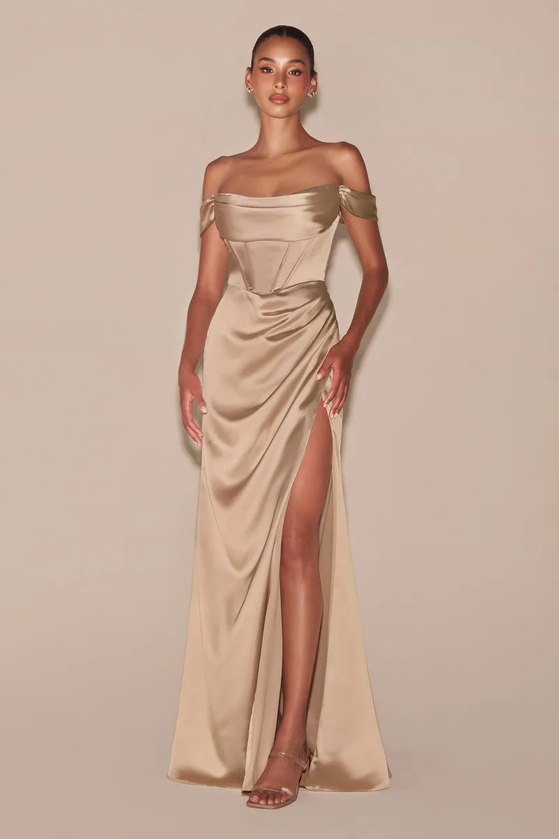 Ladivine 7492C Dress — 7492 CHAMPAGNE