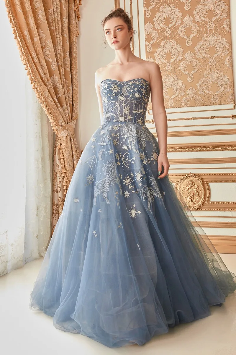 Andrea & Leo A0890 Dress — DUSTY BLUE 1 N