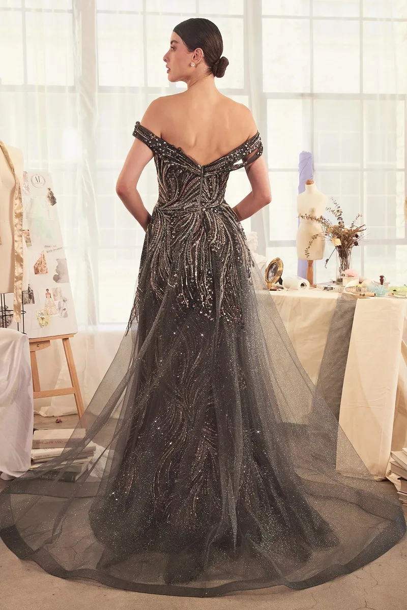 Andrea & Leo A1375 Dress — DARK SILVER BACK