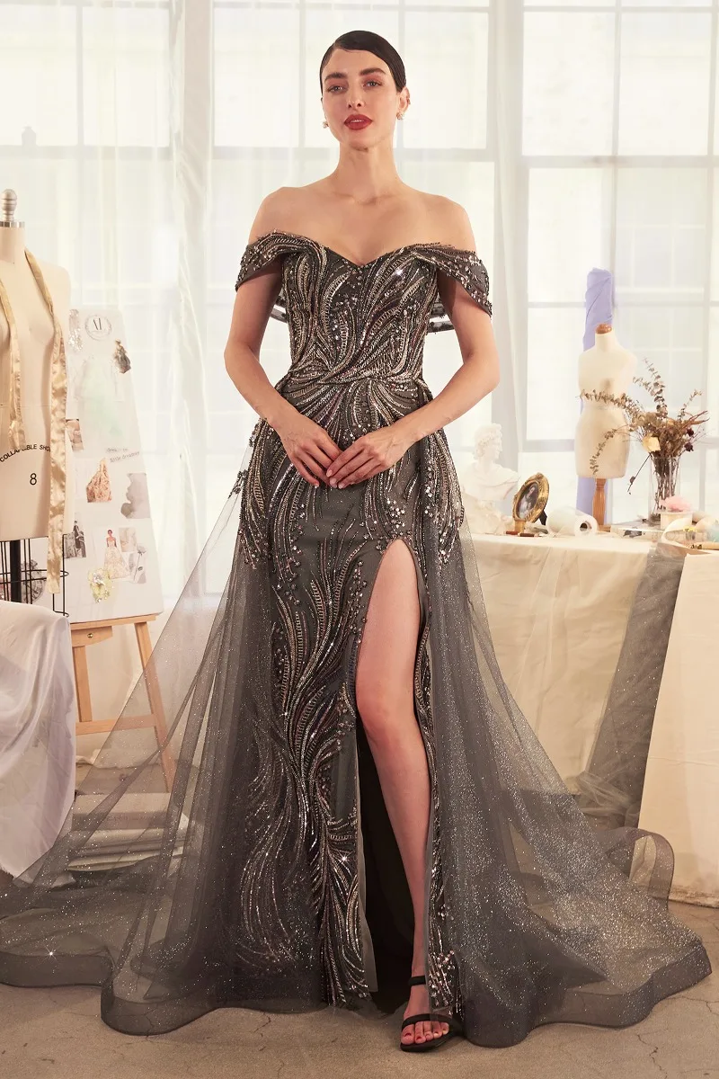 Andrea & Leo A1375 Dress — DARK SILVER FRONT