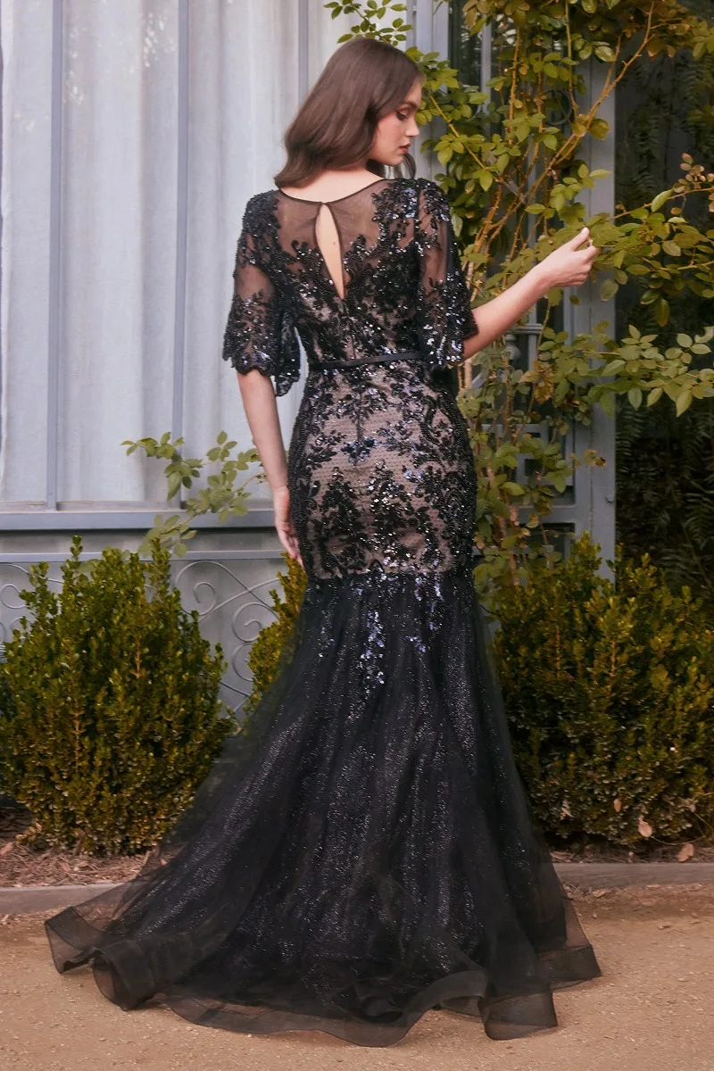 Andrea & Leo A1377 Dress — BLACK NUDE