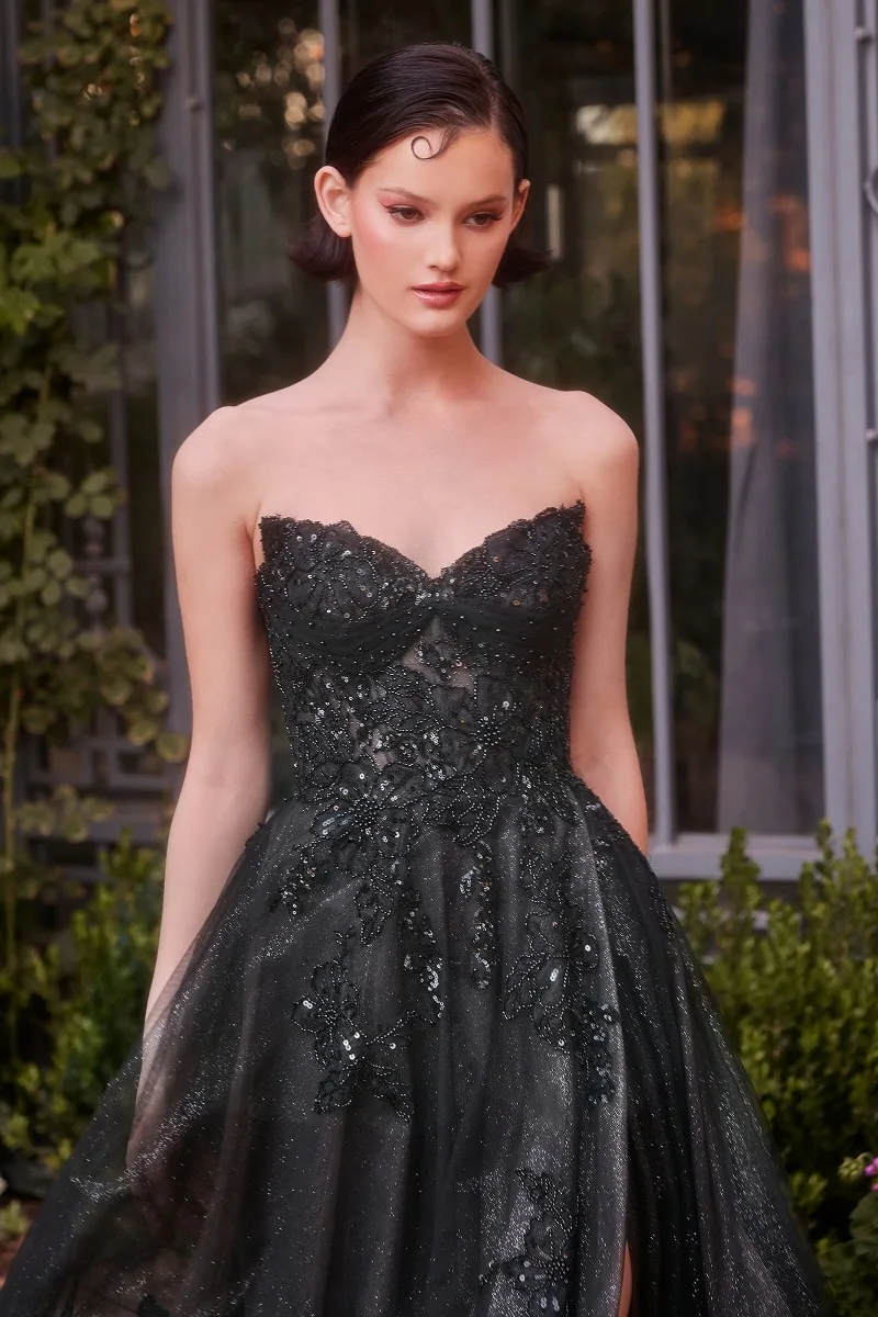 Andrea & Leo A1378 Dress — BLACK NUDE