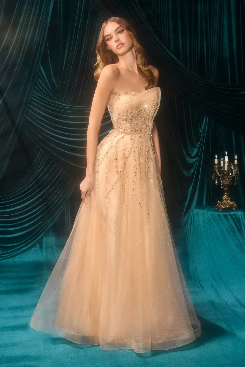 Andrea & Leo A1491 Dress — CHAMPAGNE