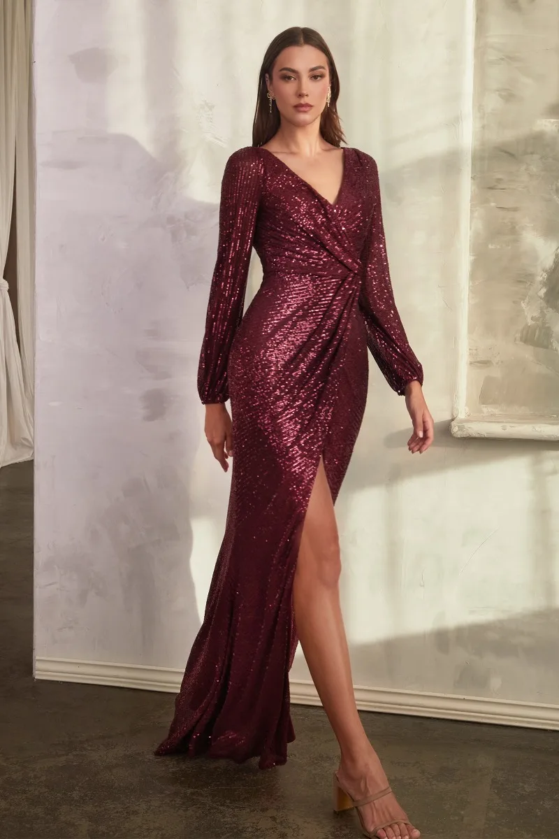 Ladivine B8422 Dress — BURGUNDY