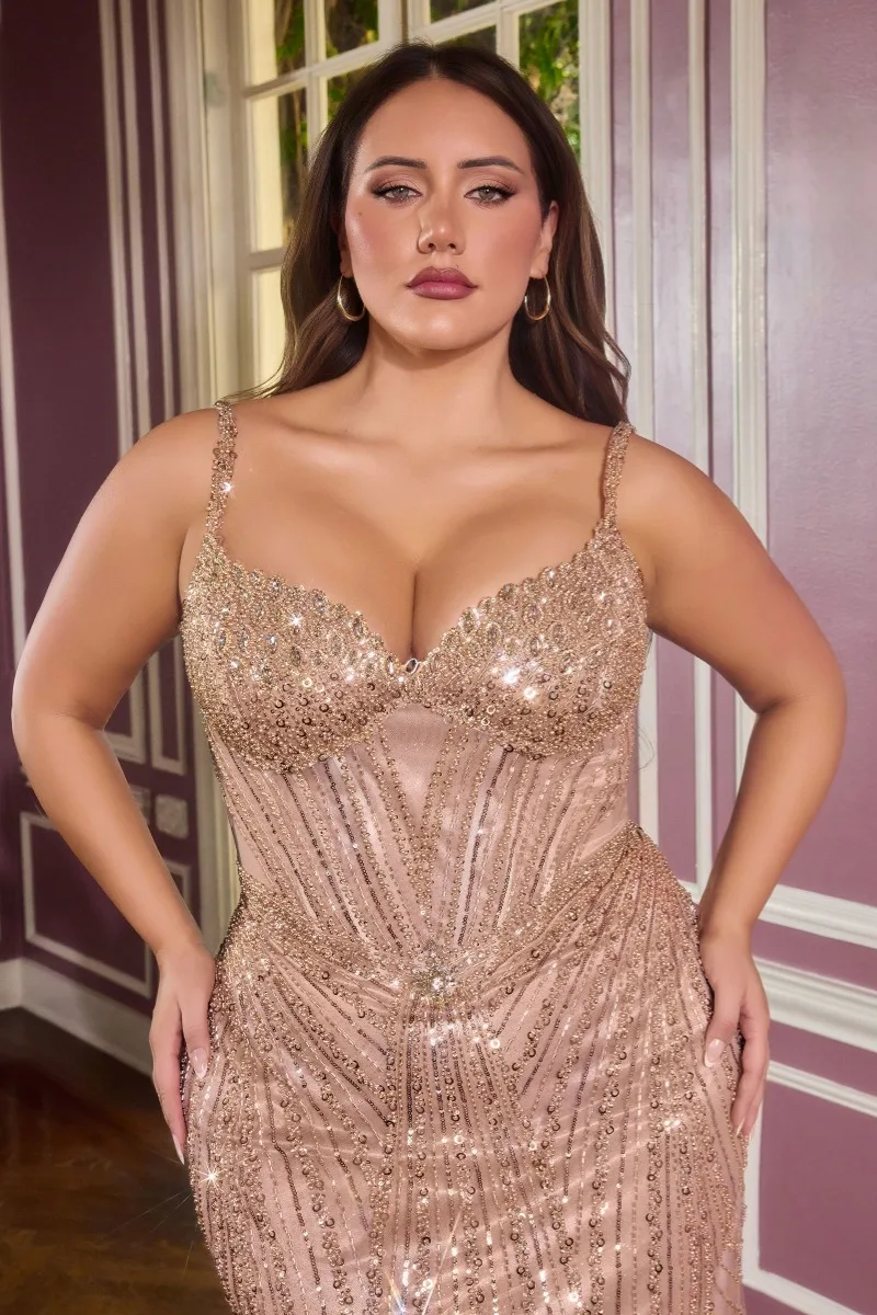 Ladivine CC398C Dress — MOCHA GOLD