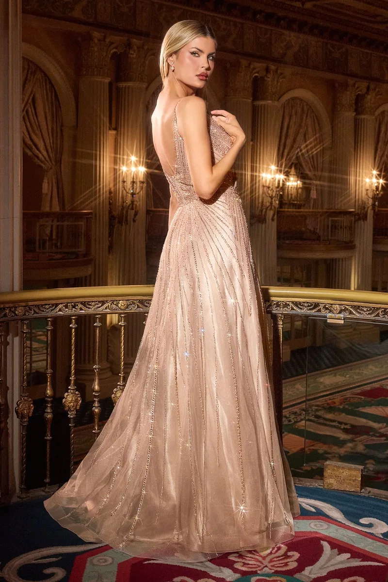 Ladivine CC474 Dress — MOCHA GOLD