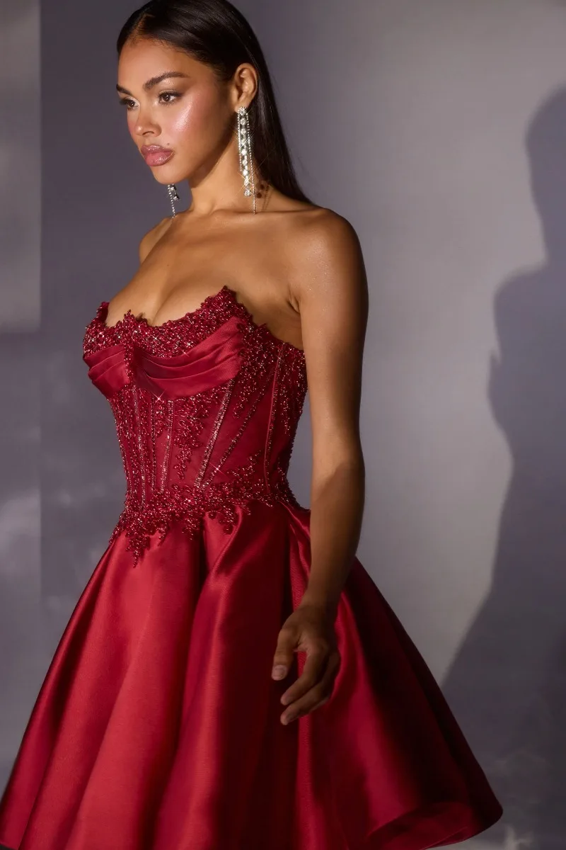 Ladivine CC502 Dress — BURGUNDY