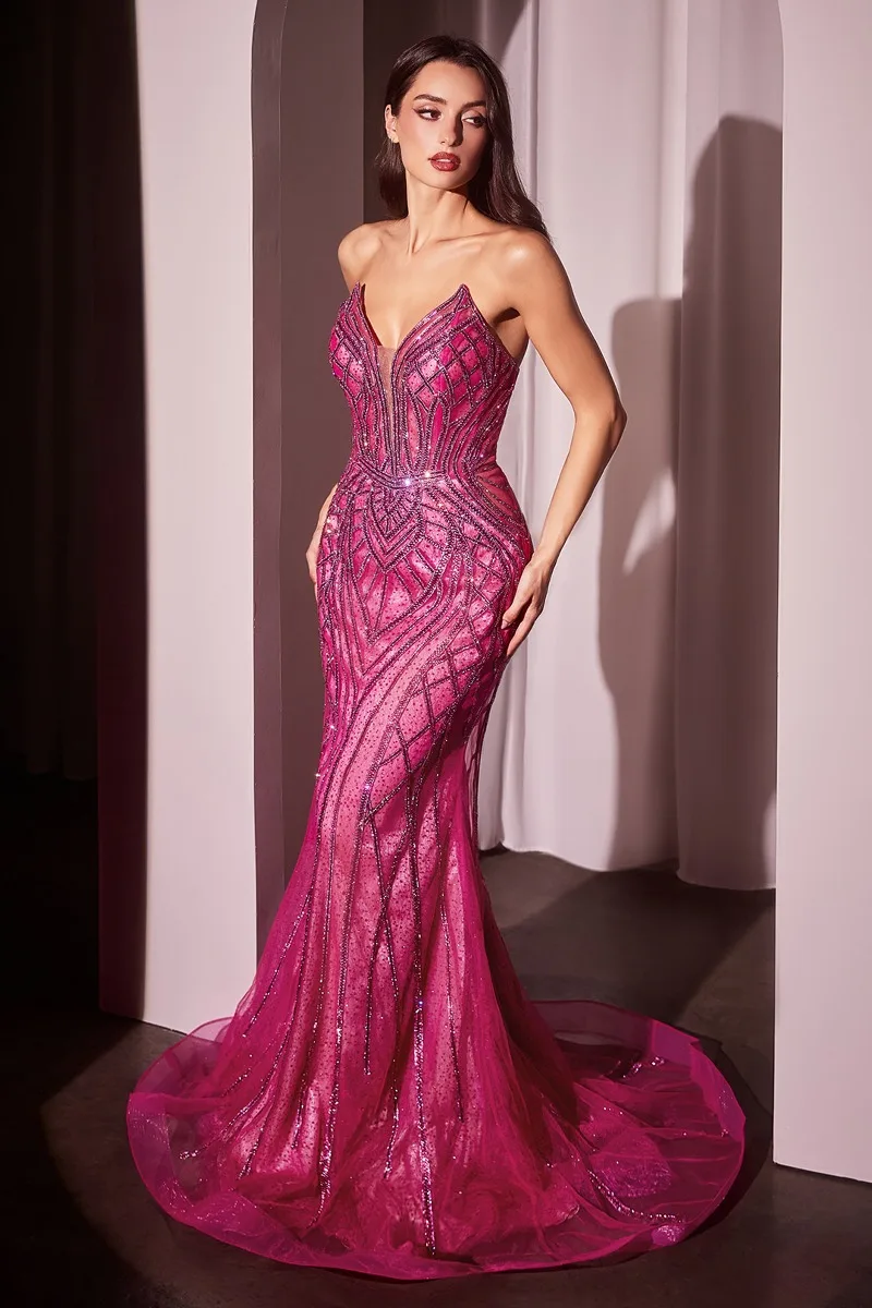 Ladivine CC6018 Dress — FUCHSIA